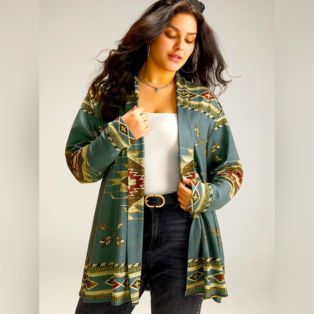 BLOOMCHIC 22/24 3X Supersoft Essentials Bandana Open Front Kimono